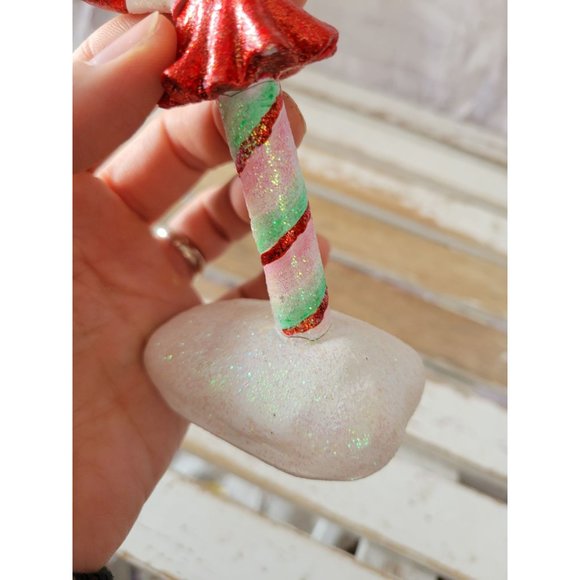 Candy cane gingerbread large home Xmas decor as is sparkle glitter - Picture 7 of 8